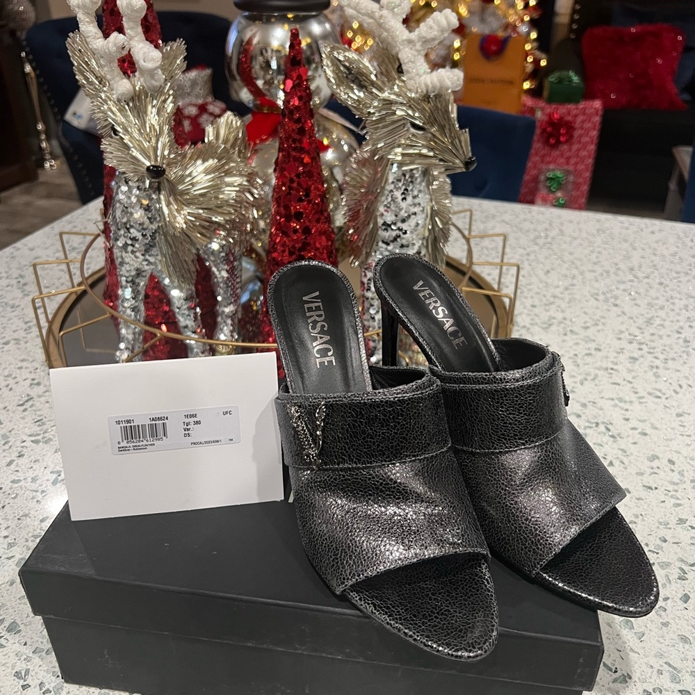 Versace Women's Black Slide Sandals